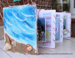 album de verano desplegable  scrapbooking y gealatos9 'www.arteartesaniaymanualidades.com'