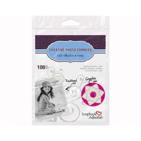 Esquinas Adhesivas Papel Ivory 12mm x 108u. - Scrapbook Adhesives