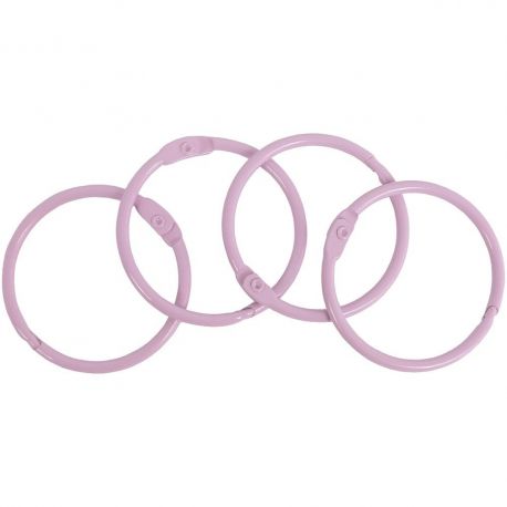 Set 4 anillas metálicas 35mm Rosa Claro