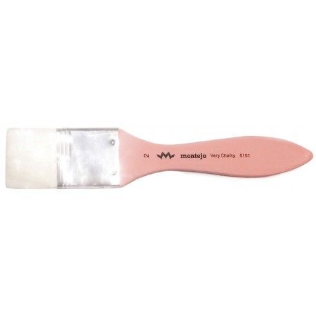 Paletina sintética blanca y mango rosa 4cm