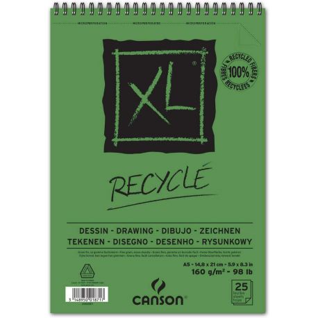 BLOC XL VERDE RECI. 14,8X21 (25HJ) 160GR.CANSON