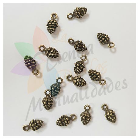 MINI PIÑAS LATÓN CON ARGOLLA 15 UDS. - La de Manualidades