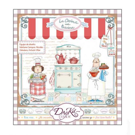 Bloc 24 hojas surtidas "La Cocina me Fascina" Dayka 20x20cm - La Tienda
