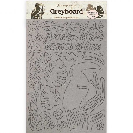 A4 Greyboard /2 mm Amazonia "Toucan" Stamperia