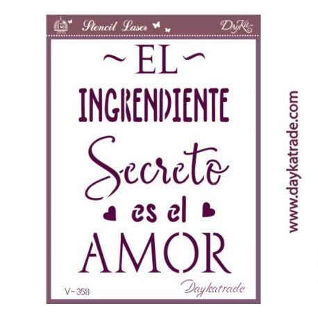 Stencil Dayka A5 - El ingrediente secreto es el amor