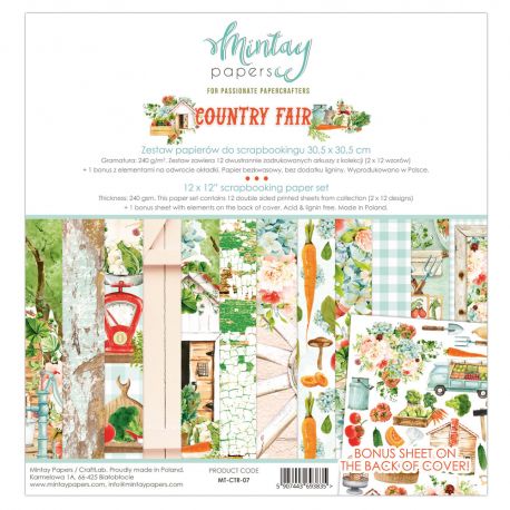 Mintay by Karola "Country Fair" Scrapbooking paper set 30,5 x 30,5