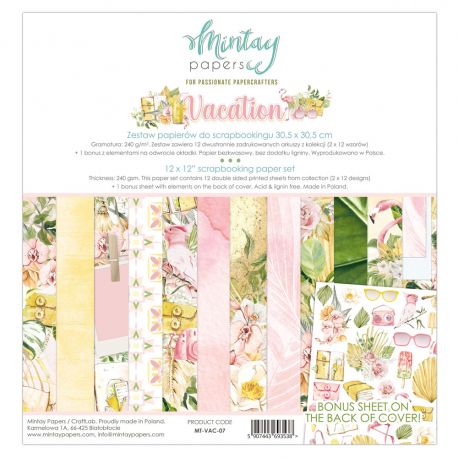 Mintay by Karola "Vacation" Scrapbooking paper set 30,5 x 30,5