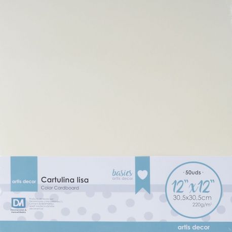 CARTULINA LISA 12x12'' 220gr CREMA