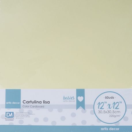 CARTULINA LISA 12x12'' 220gr AMARILLA