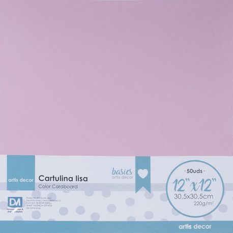 CARTULINA LISA 12x12'' 220gr ROSA