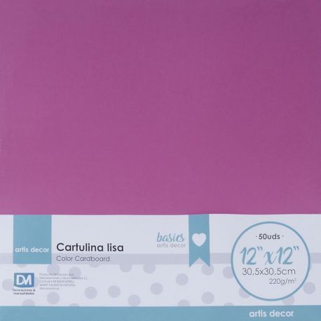 CARTULINA LISA 12x12'' 220gr FUCSIA