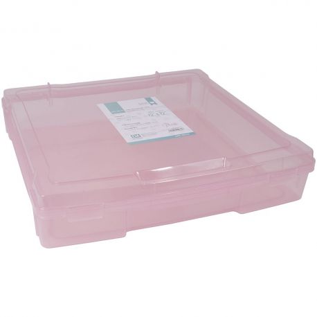 CAJA ALMACENAJE ROSA 35,8X36,2X7,9CM - La Tienda de las Manualidades