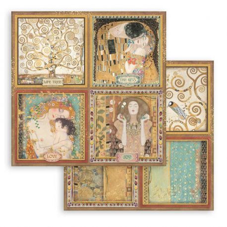 Papel de Scrap Stamperia Klimt - 4 Tarjetas