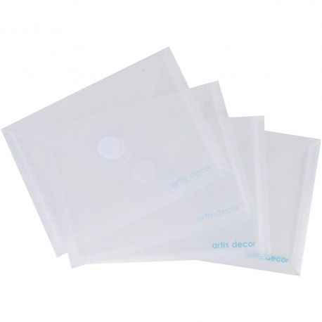 PACK 5 SOBRES DE PLASTICO CON CIERRE DE VELCRO 13X17CM. ARTIS DECOR