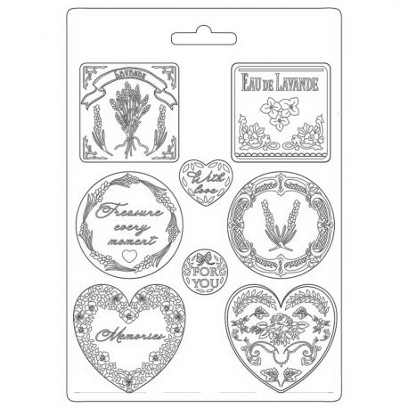 Molde para Mix Media A4 Provence "Plates and Hearts" Stamperia