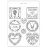 Molde para Mix Media A4 Provence "Plates and Hearts" Stamperia