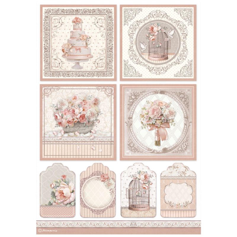 Papel arroz Stamperia A4 - Romantic Cozy winter silla DFSA4709