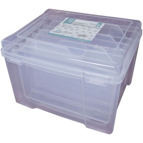 Caja organizadora de tarjetas con separadores