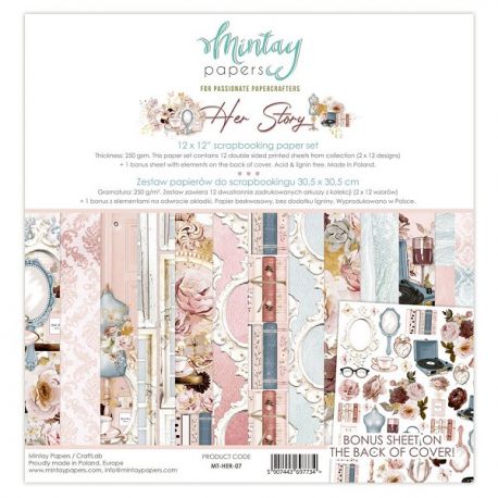 Mintay by Karola "HER STORY" Scrapbooking paper set 30,5 x 30,5