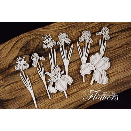 Chipboard Irises - Flowers
