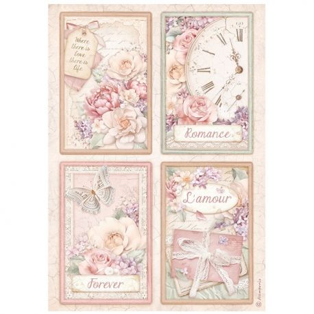 Papel de arroz A4 Romance Forever - 4 CARDS