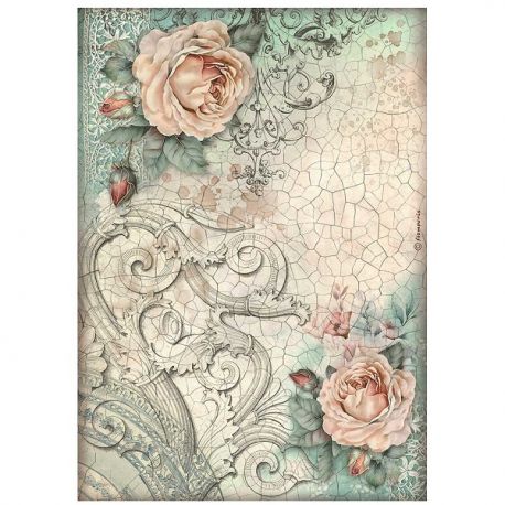 Papel de arroz A4 BROCANTE ANTIQUES - Rose