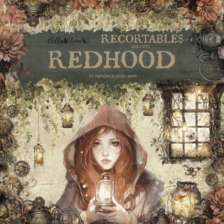 BELLALUNA "REDHOOD" RECORTABLES 12 PAPELES 8"X8"
