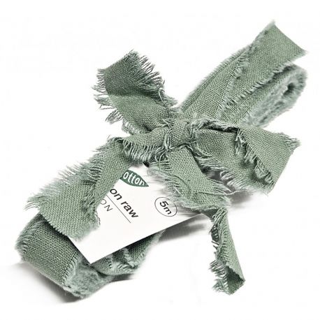 Cinta de algodón "Cotton Raw" - VERDE