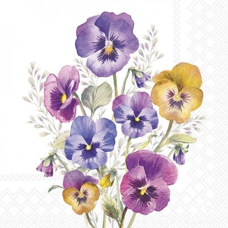 Set 4 Servilletas "FLORES PANSIES"