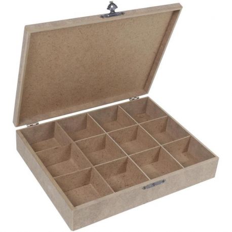 Caja MDF con 9 divisiones Y CIERRE 38x30x8cm