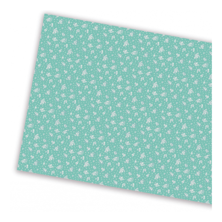SUNNY HOUSE Paper Press - flowers on green