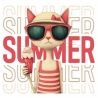 Transfer 24x23cm SUMMER CAT