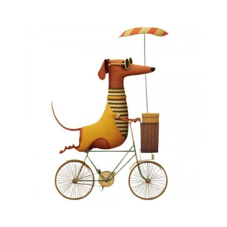 Transfer 25x30cm DOGGY BIKE