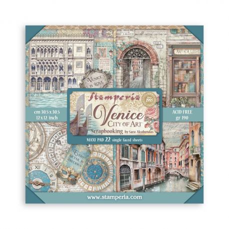 Bloc Scrap 22 hojas 30.5x30.5 (12"x12") 1 cara VENICE CITY OF ART