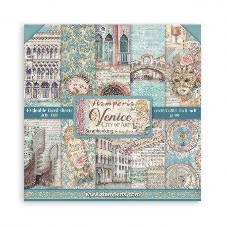 Bloc Scrap 10 hojas 20.3X20.3  (8"X8") - VENICE CITY OF ART