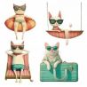 Transfer 24x23cm CATS SUMMER SCENES