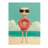 Transfer 24x23cm CAT BEACH STYLE