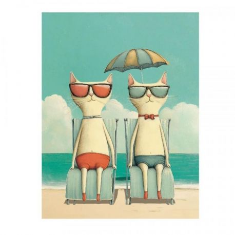 Transfer 24x23cm CATS SUNBATHING