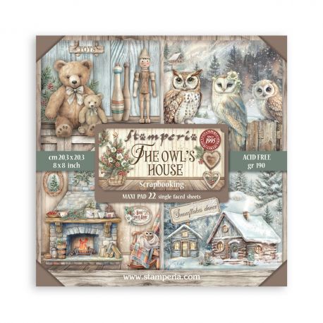 Bloc Scrap 22 hojas 20x20 (8"x8") 1 cara THE OWL'S HOUSE
