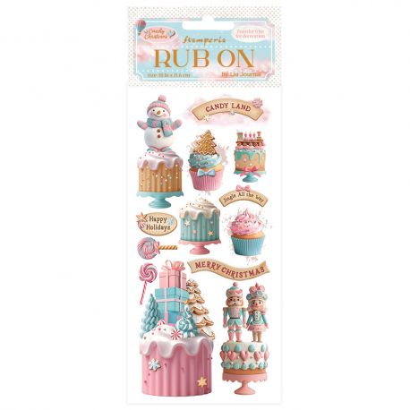 Tim Rub-On 10x21.6cm - CANDY CHRISTMAS
