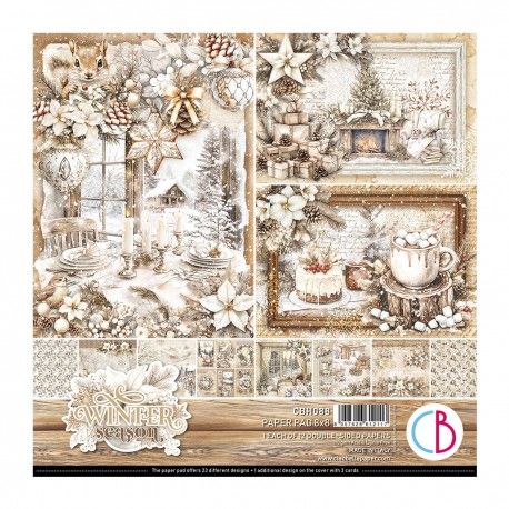 Set 12 papeles 8x8" Ciao Bella "WINTER SEASON"