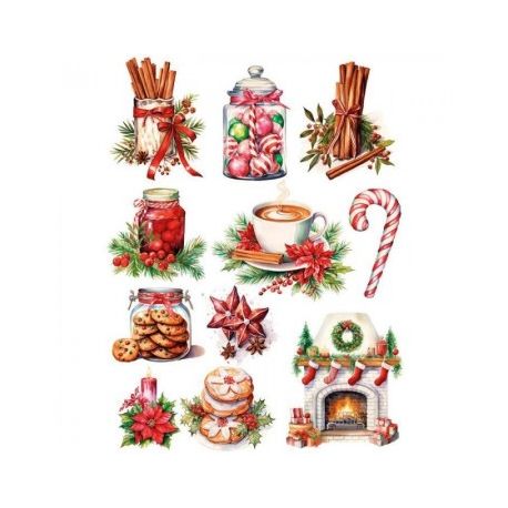 Transfer 25x30cm CHRISTMAS FOOD SELECTION