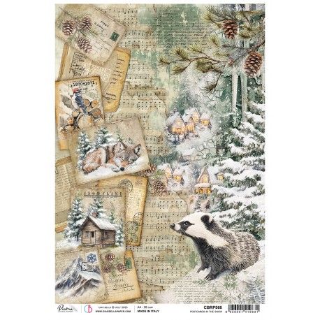 Papel de Arroz A4 Ciao Bella - POSTCARD IN THE SNOW