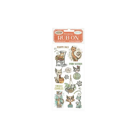 Tim Rub-On 10x21.6cm - FURRY FRIENDS CAT