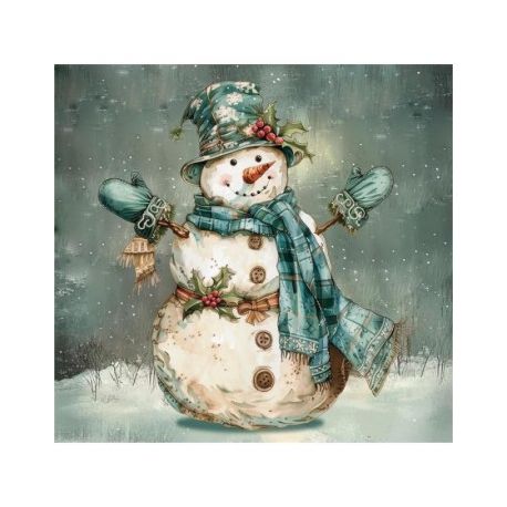 Transfer 24x23cm SNOWMAN