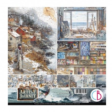 Set 12 papeles 8x8" Ciao Bella "ARTIST JOURNEY"