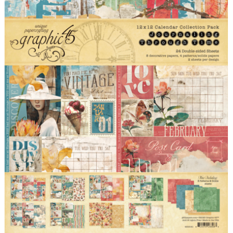 Basicos "JOURNALING THROUGH TIME" de Graphic 45 30x30cm