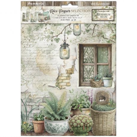 Set 6 papeles de arroz Alta A4 HERBARIUM SILVAE