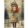 Transfer 25x30cm WINTER REDHEAD GIRL