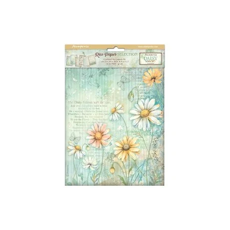 Set 6 papeles de arroz Alta A4 DAISY ART